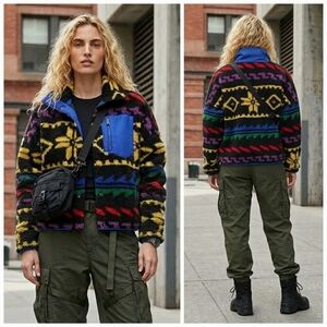 NWOT Polo Ralph Lauren L Gorpcore Indie Sleeze Urban Southwestern Sherpa Jacket